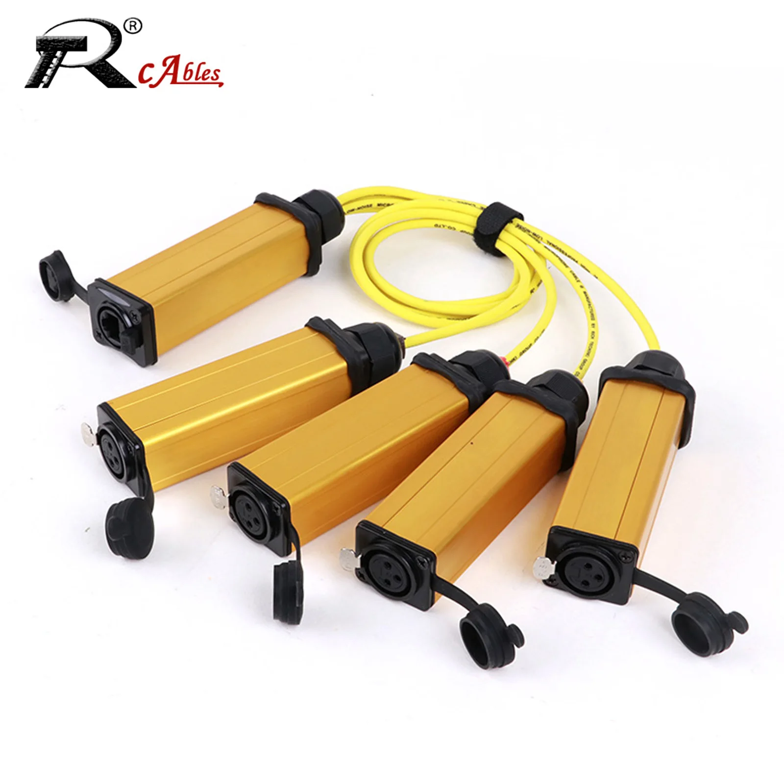 1PC 4 Channel 3Pin Multi Network XLR Female D Panel Cable Adapter To RJ45 Ethercon for Stage Sound Lighting and Recording Studio