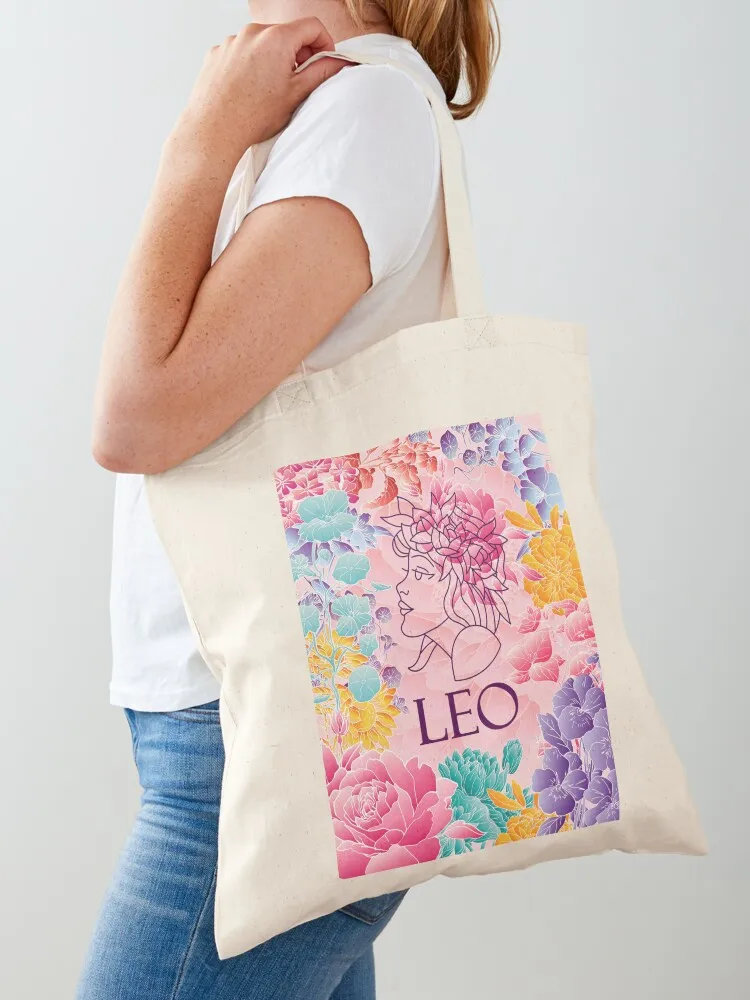 

Leo Zodiac Pink Fantasy Design Horoscope Design Tote Bag female bag canvas tote shopper bags for women