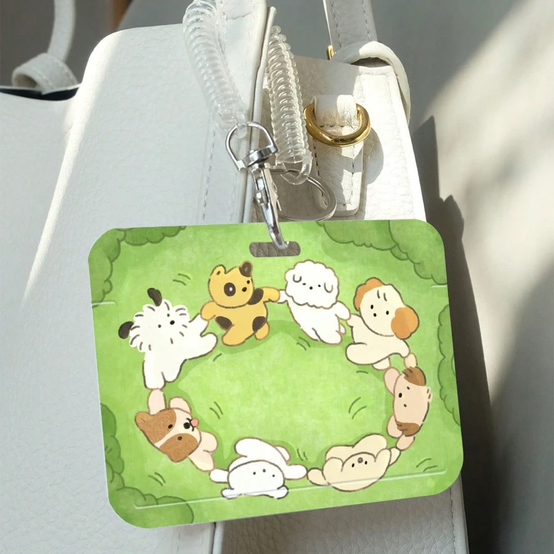 حقيبة واقية بحبل مرن للحيوانات الصغيرة اللطيفة ، حقيبة حماية بطاقة المدرسة ، سلسلة المفاتيح ، بطاقة الوصول إلى الحرم الجامعي ، البطاقة المصرفية ، الطالب #1