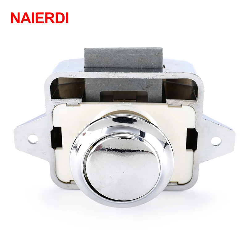 

10PCS NAIERDI Diamete 26mm Camper Car Push Lock RV Caravan Boat Motor Home Cabinet Drawer Latch Button Locks Furniture Hardware