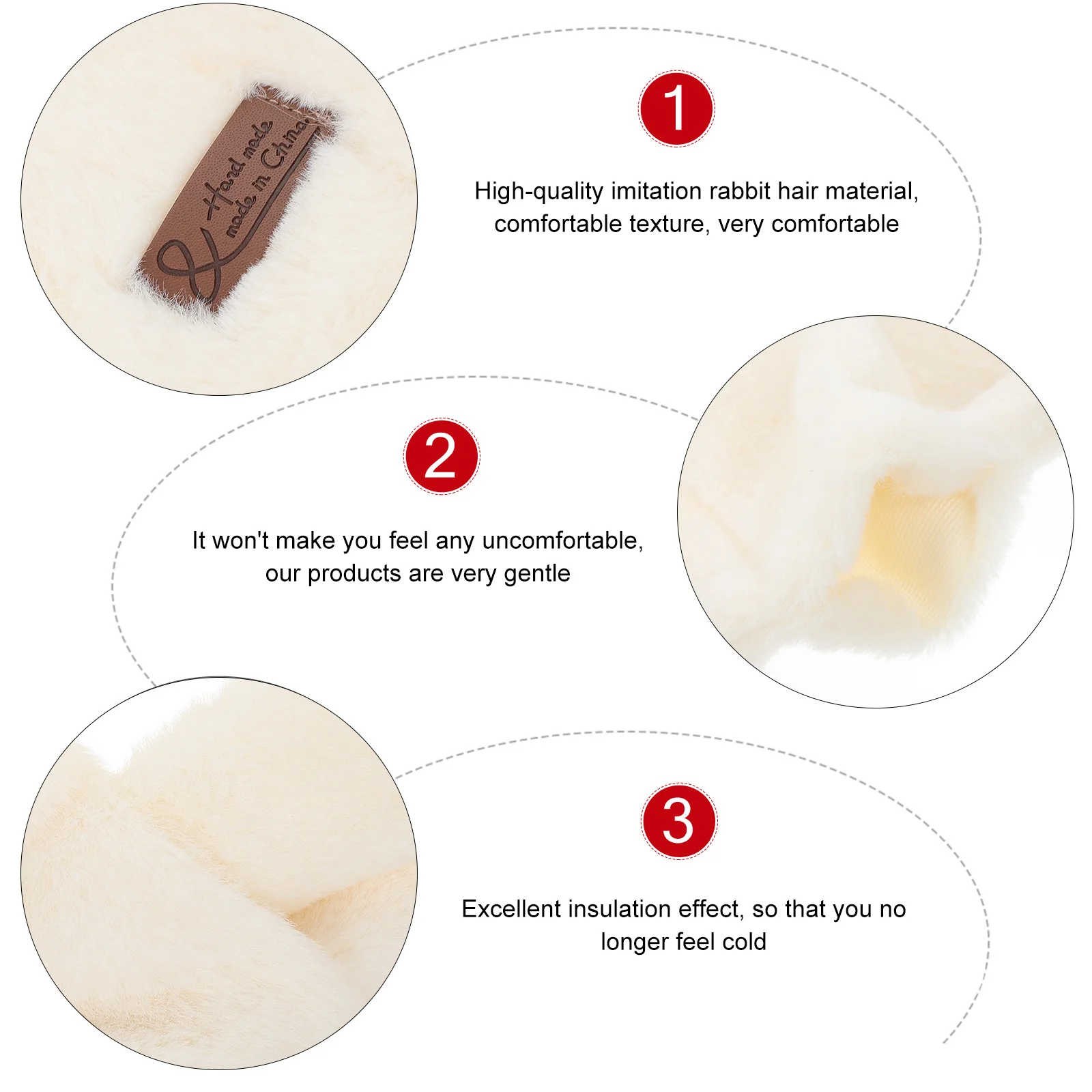 1 قطعة أرنب تقليد الشتاء الرقبة التفاف شتاء دافئ وشاح دافئ عبر طوق لينة فروي الحرارية الباردة واقية وشاح للنساء #4