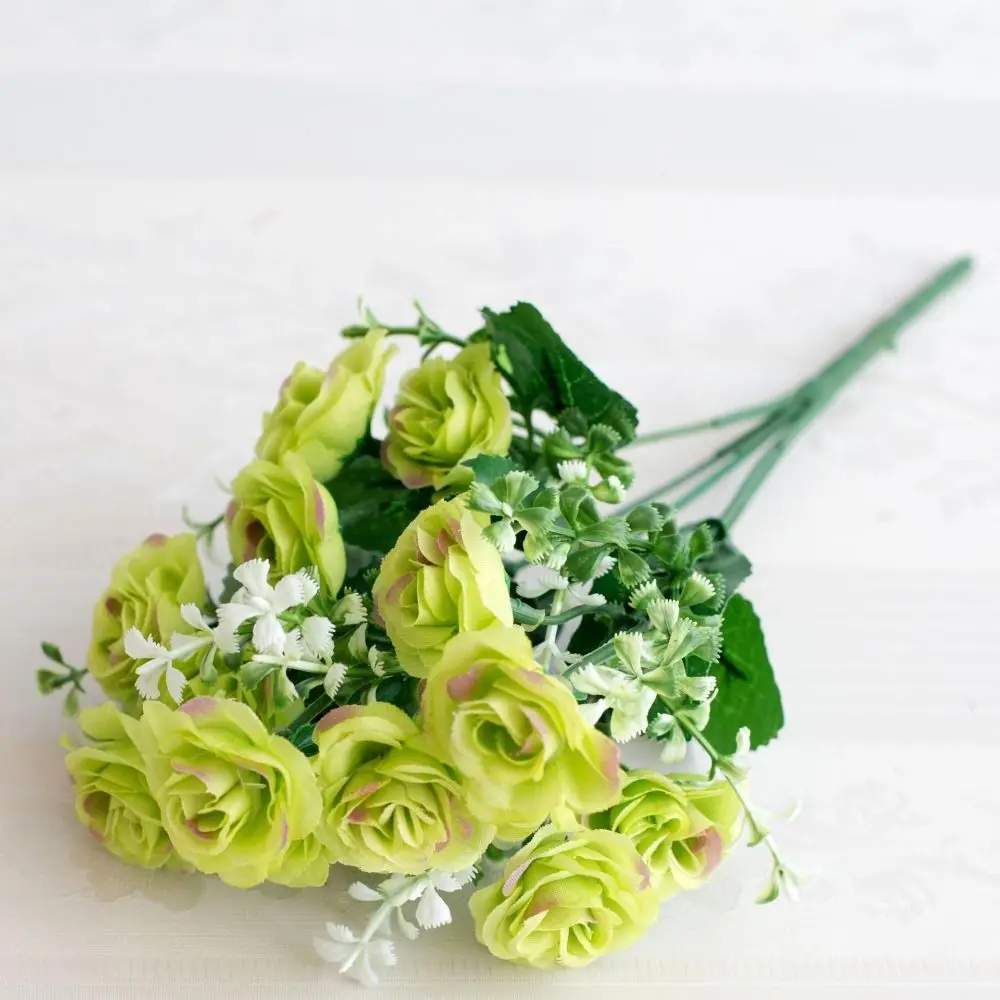 

15 Head Real Happy Flower 6 Colors Mini Natural Simulated Rose Photography Photo Gift Rose Flowers Decorative Home Decorative