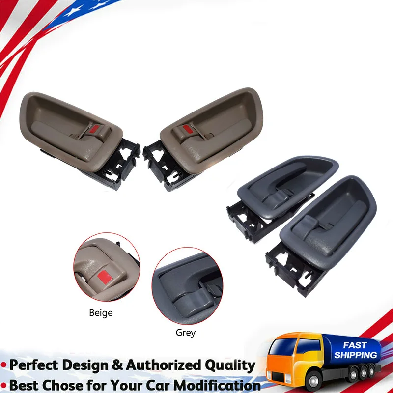Interior Door Handles Set W/ Bezel (4Pcs) for 2000-2007 Toyota Avalon Sequoia Tundra（Crew Cabs)