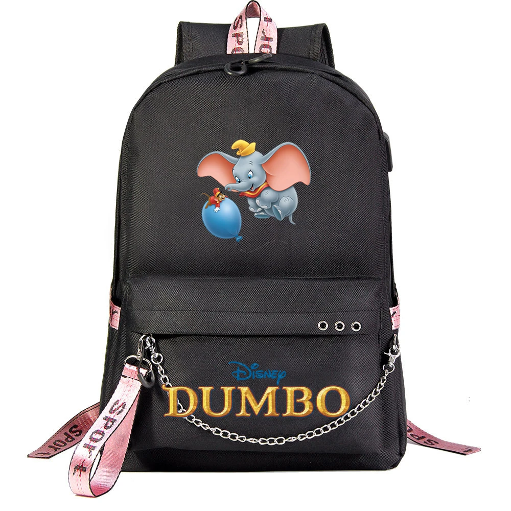 

MINISO Dumbo Students School Bag Women Men Causal Travel Laptop Backpack with Charging USB Teenager Backpacks