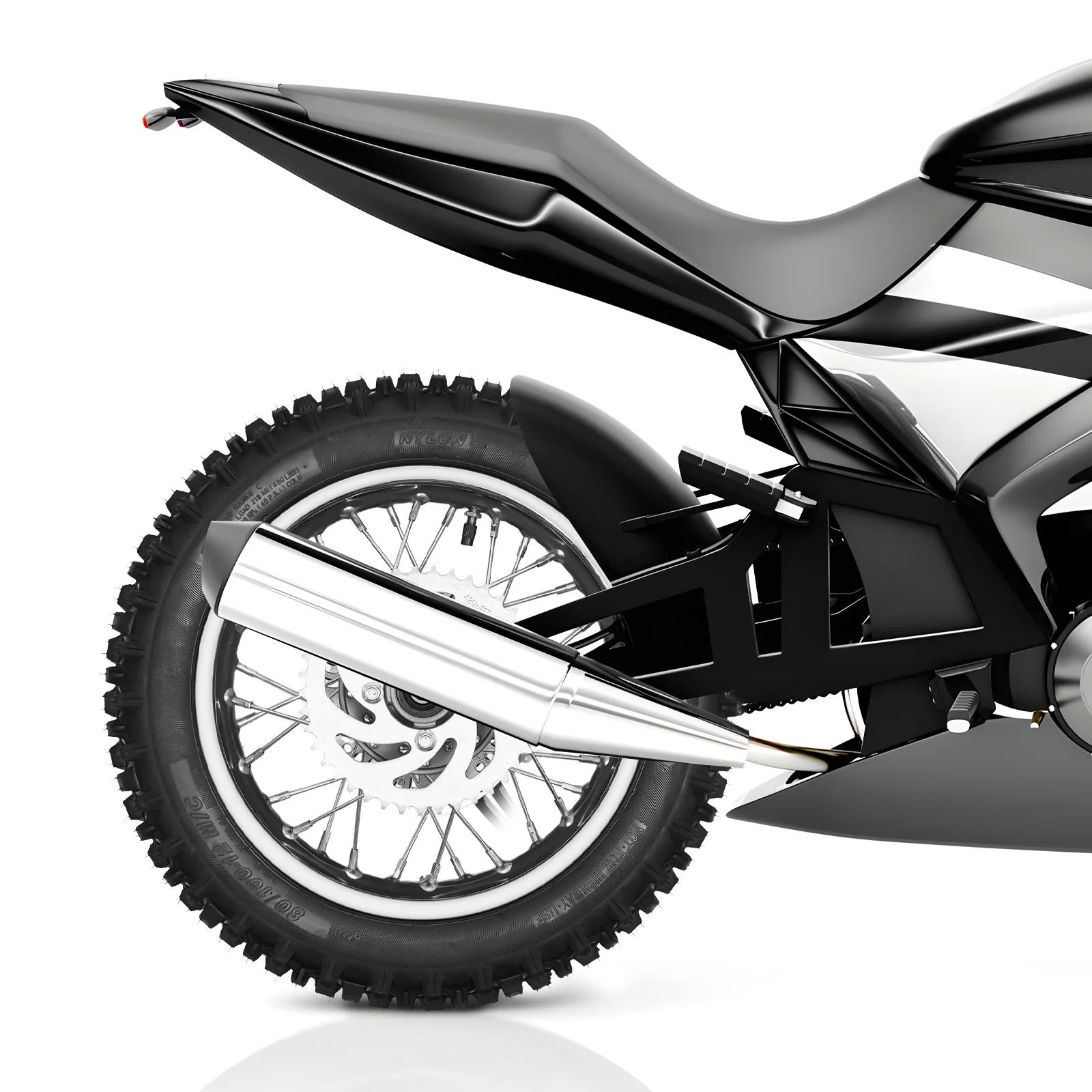 

Dirt Pit Monkey Bike 80/100-12 Tire and Rim Assembly with Inner Tube - 18.5 Inch Disc Brake Rim for Rear Wheel