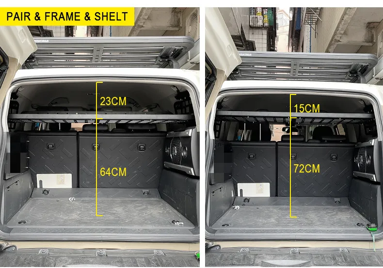 Fit For Toyota FJ Cruiser (XJ10) 2007-2023 Side Window Bracket Modification Storage Panel Rear Trunk Storage Molle panel