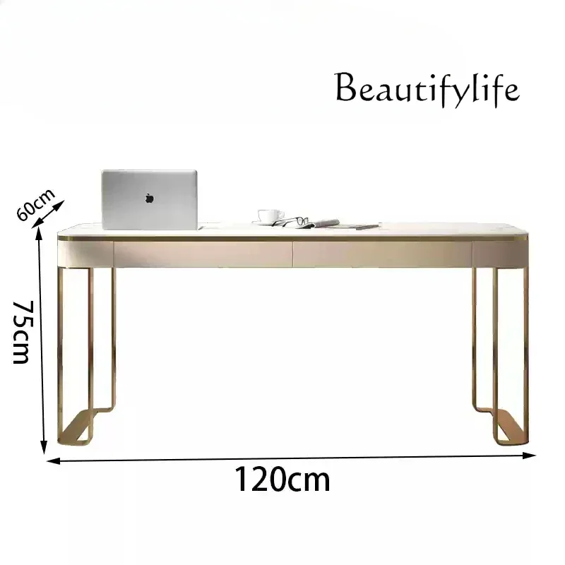 Italian light luxury high-end solid wood desk home computer desk designer writing desk