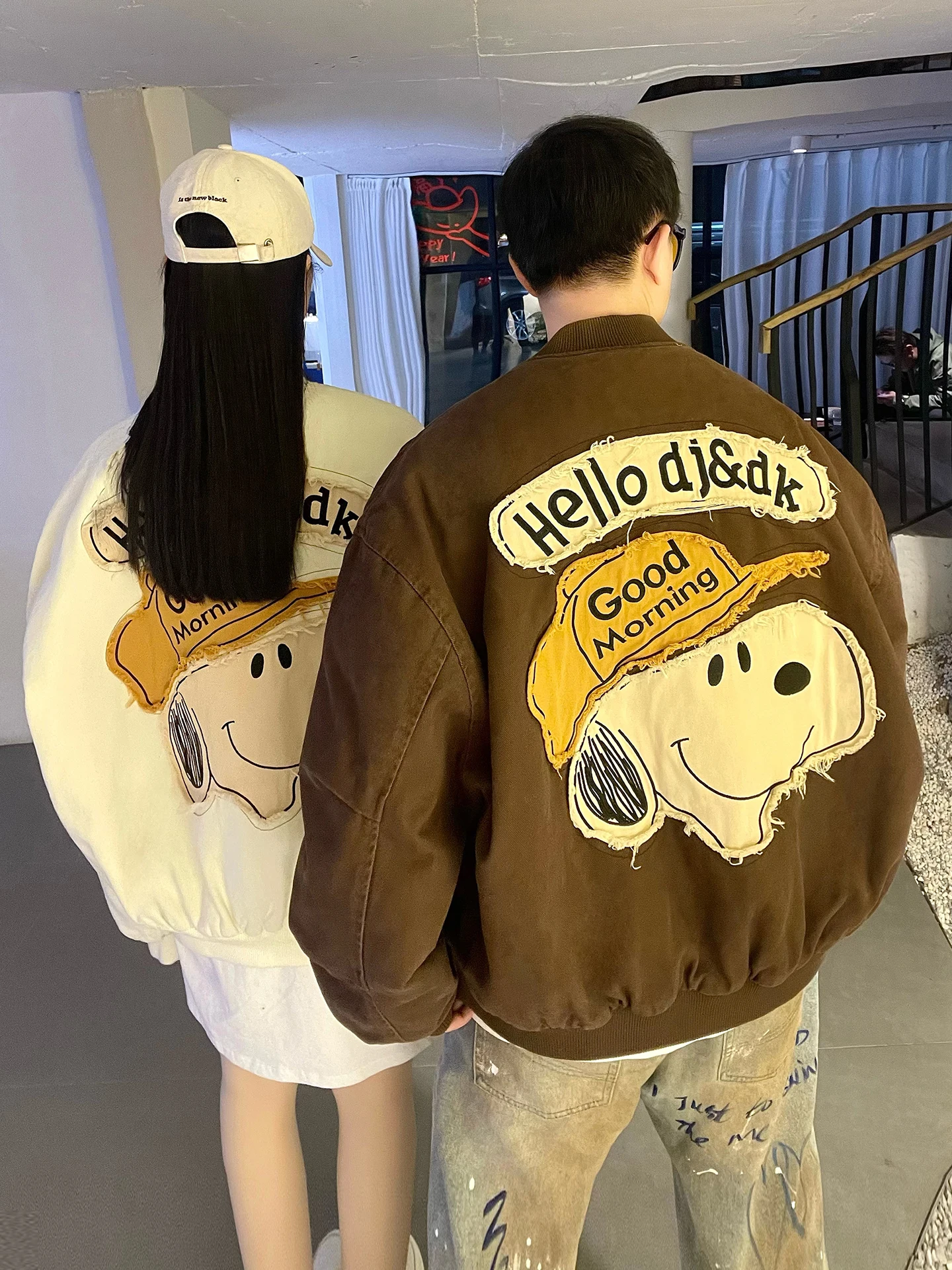 

Вышитая бейсбольная куртка из хлопка, очень теплая верхняя одежда свободного кроя в стиле ретро, одежда для пар