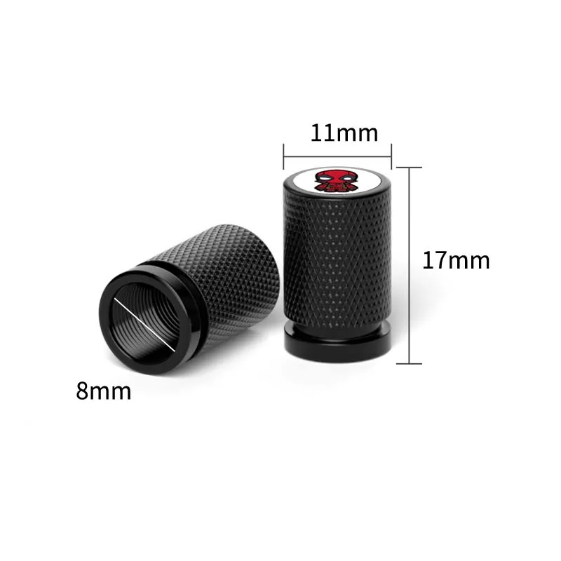 4pcs Marvel Deadpool Alloy Car Wheel Tire Valve Stem Caps Air Covers for KIA Subaru Suzuki Tesla Toyota Hyundai Honda Ford Dodge - view 5