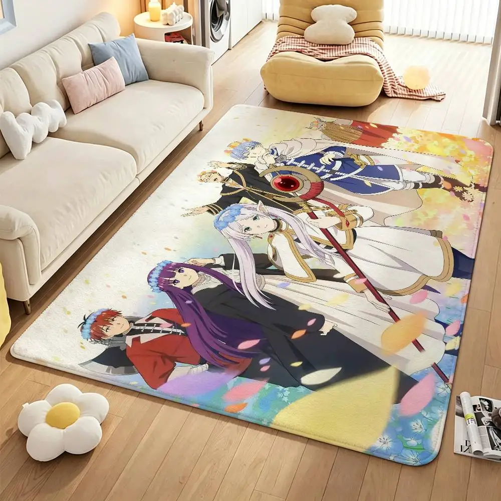 F-Frieren B-Beyond J-Journeys End Anime Indoor Short Plush Door Mat Anti-Slip Backing Soft Foot Mat for Entryway Bedroom