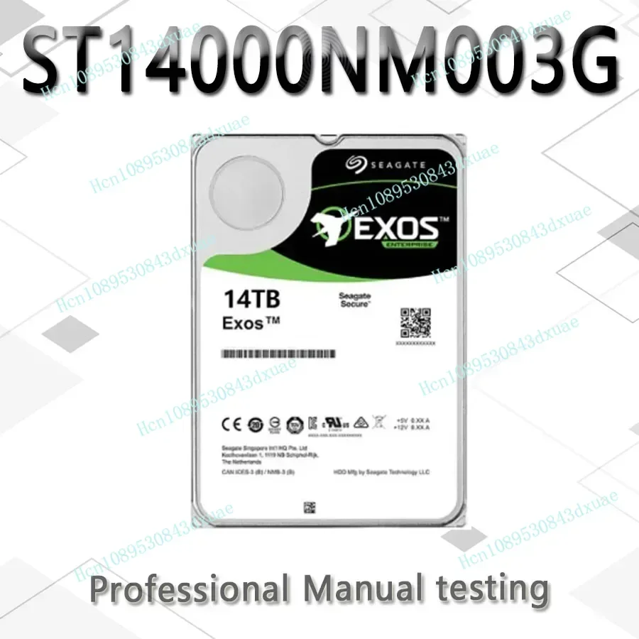 محرك الأقراص الصلبة Seagate HDD Exos ST14000NM003G / 001G X16 14TB 7200rpm Enterprise 256MB 3.5 "SATA تم اختباره جيدًا للشحن