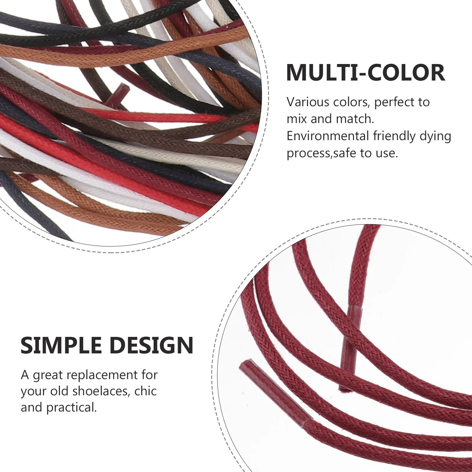 

8Pairs Waxed Cotton Shoelaces Classic Durable Laces for All Kinds of Shoes Add Color to Your Life Eco Friendly