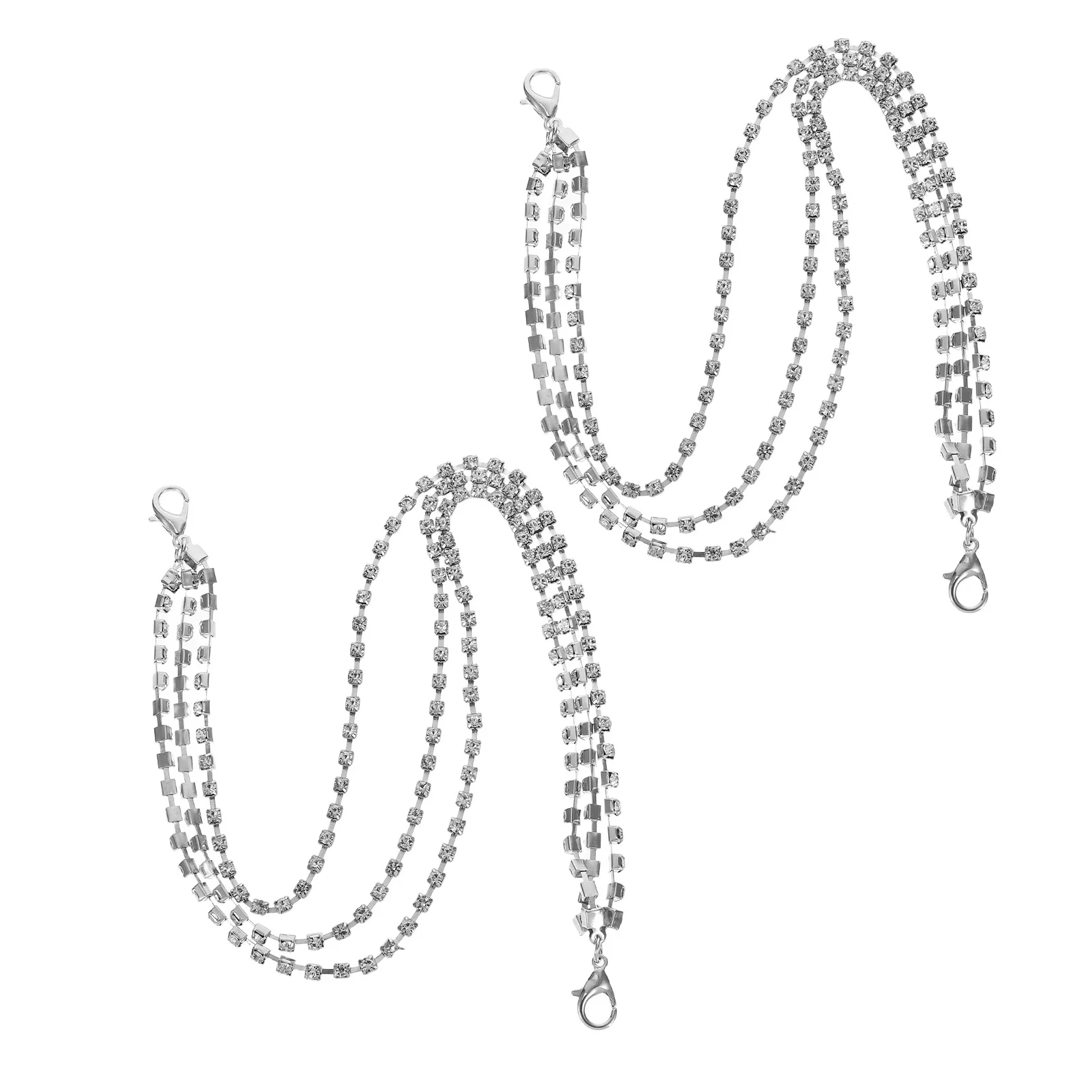 

1Pair Claw Rhinestone Shoe Chains Women's Layered Boot Chain Bling Charm for Birthday Party Shoe Decoration Accessories