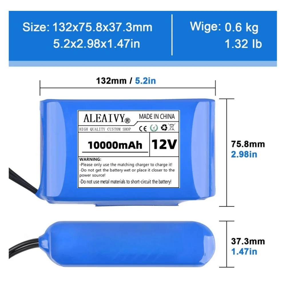 

32700 Lifepo4 Battery 12V Battery Pack 10000mAh 4S1P Built-in Balanced BMS for 14.6VElectric Boat and Uninterrupted Power Supply