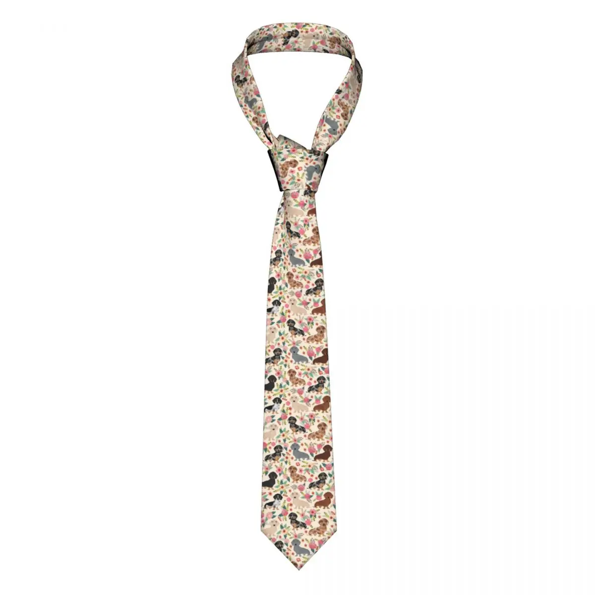 

Classic Doxie Florals Dachshund Tie for Wedding Personalized Men Sausage Dog Lovers Neckties