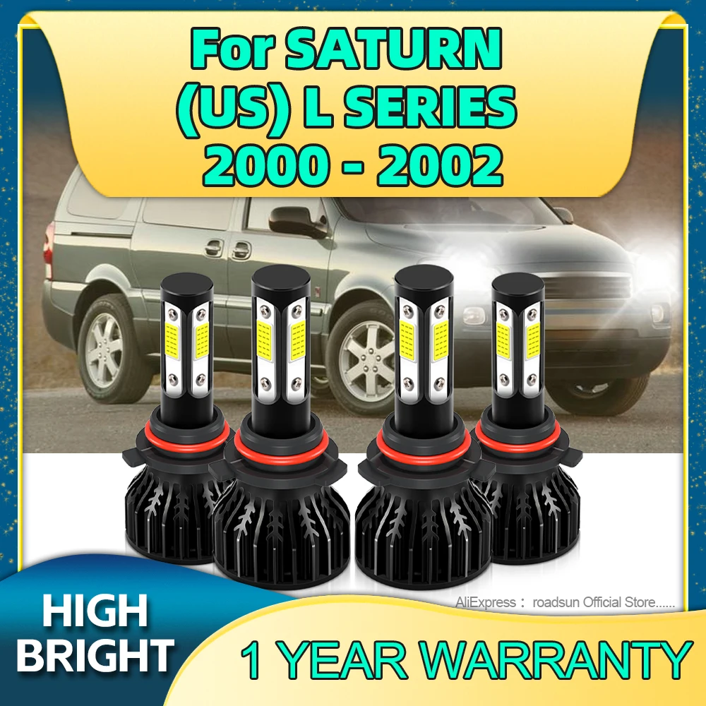 

2/4Pcs 6000K Led Lamp 180W High Power HB3 HB4 Car Headlight 4Side Chip Auto Bulbs For SATURN (US) L SERIES 2000 2001 2002