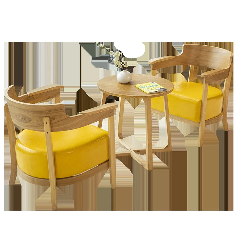 

Milk tea dessert shop cafe book bar table and chair combination, simple casual negotiation single sofa