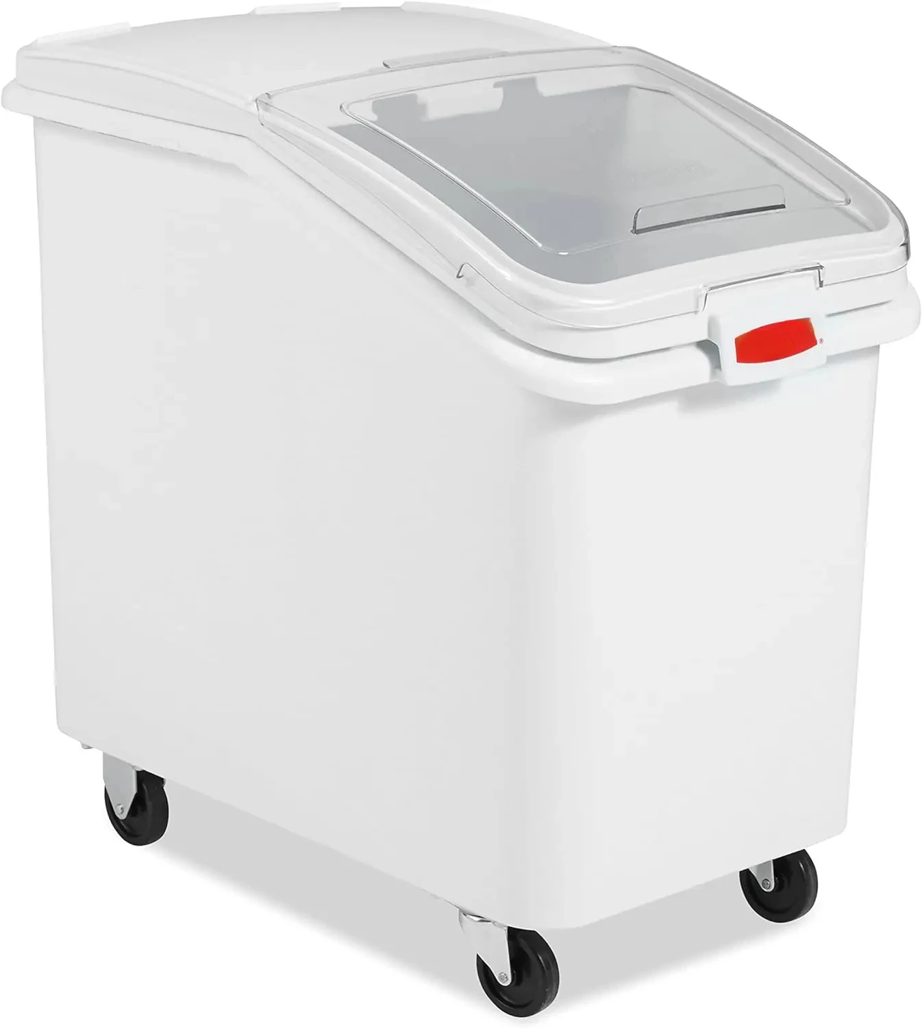 

Commercial Products ProSave Shelf Storage Ingredient Bin with Scoop, 600 Cup Capacity, Plastic, White, Sliding Lid