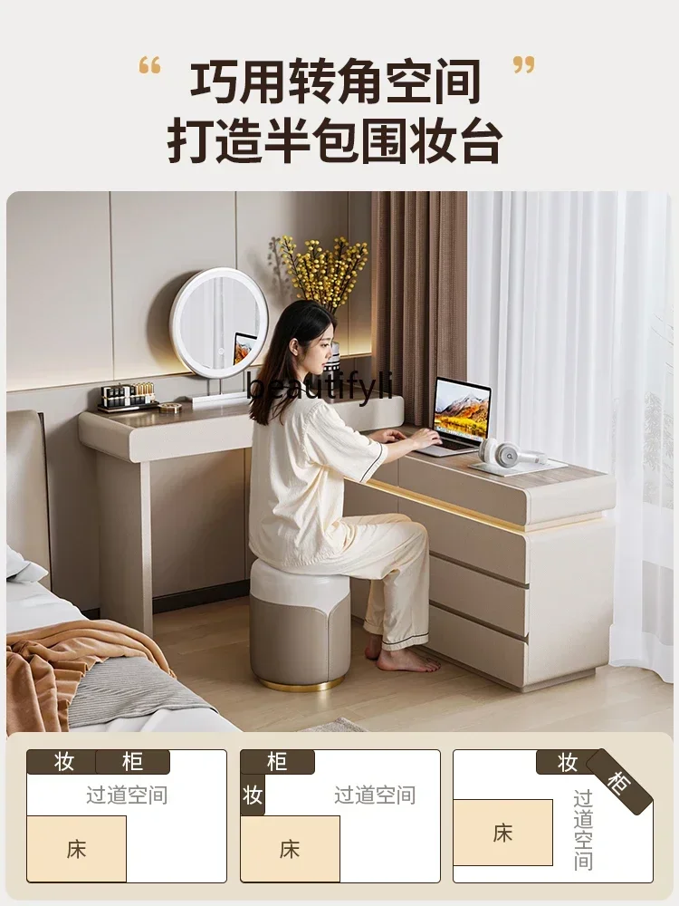 

D178 Modern simple dresser, chest and cabinet integrated 2025 new makeup table, bedside makeup storage cabinet