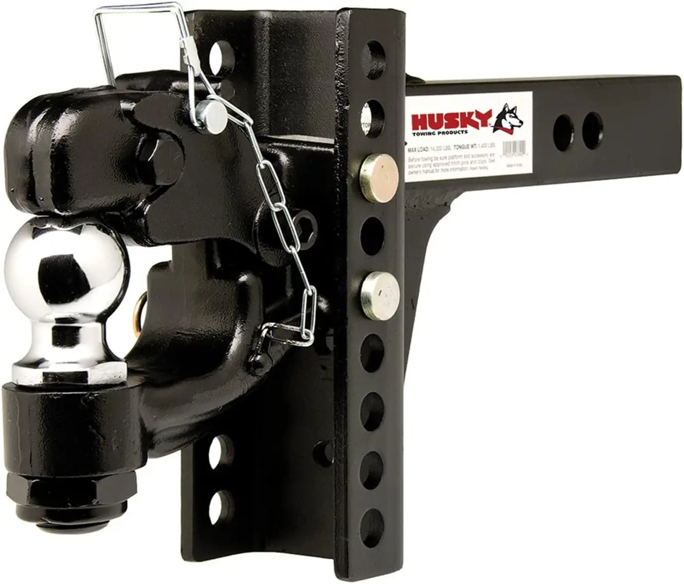 Towing Application, Steel Pintle Hook, Black Powder Coated, 13,000 lbs Hook Capacity