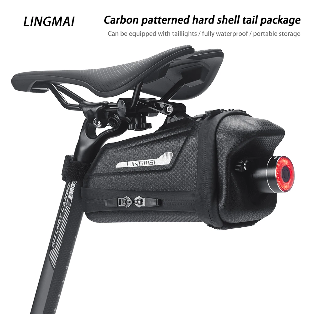 

Waterproof EVA Hard Shell Bicycle Saddle Bag, MTB Road Bike Rear Seat Bag for Cycling Travel Storage