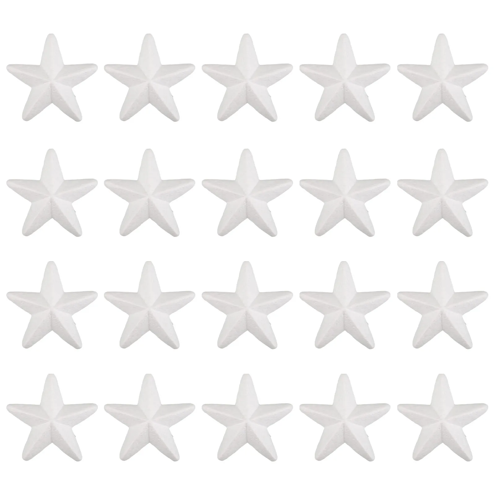 

20Pcs White Foam Stars Five-Pointed Polystyrene Crafts DIY Handcrafts Unfinished Ornaments Christmas Decorations