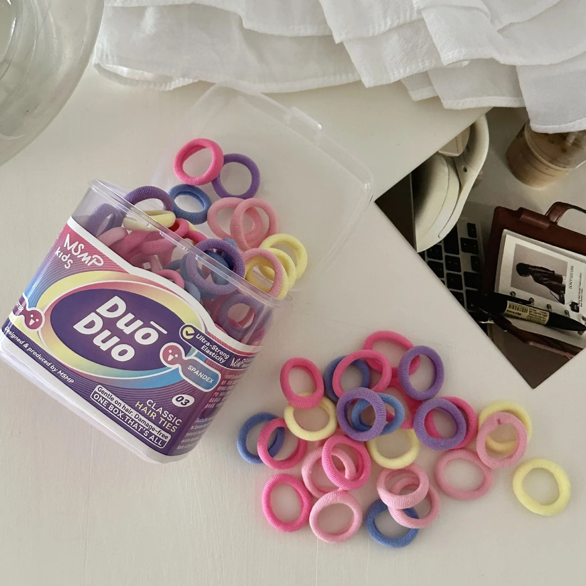 120 Uds. Elástico para el cabello para niños, lazo de felpa, lazos para el cabello suaves sin tirar para niños pequeños, bandas para el cabello suaves sin costuras para bebés, paquete a granel