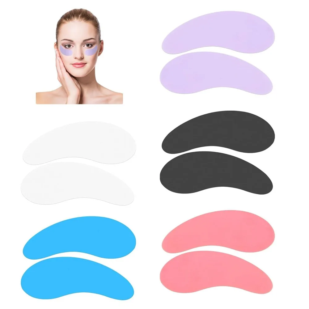 8 Pack Reusable Under-Eye Gel Patches, Medical Grade Silicone Eye Pads for Eyelash Extension, Hypoallergenic Isolation Pads for Lower Lashes with Vitamin C and Aloe Vera