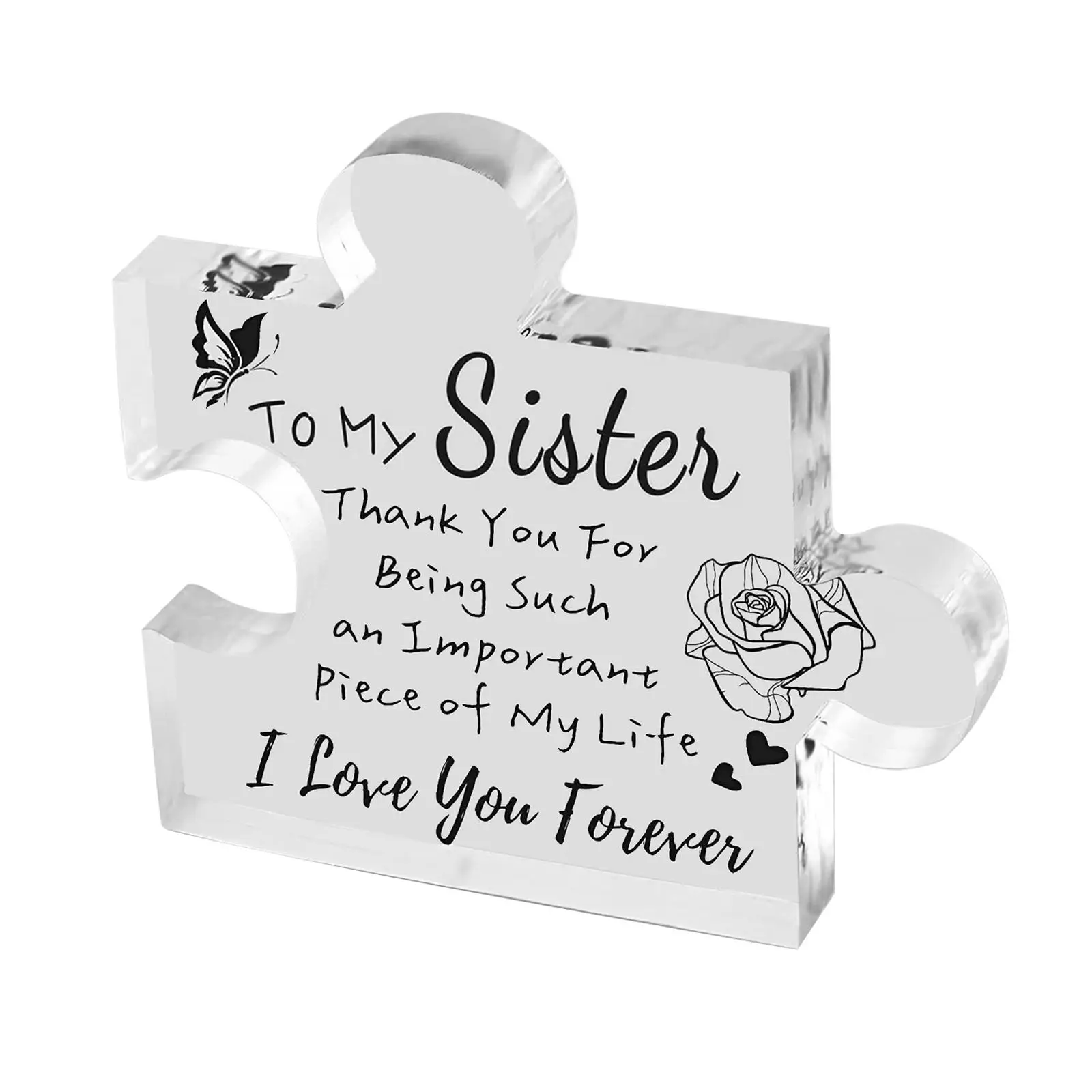 Engraved Acrylic Block Puzzle Mum Sweet Present for Women Home Table Ornament House Warming Gift Decor