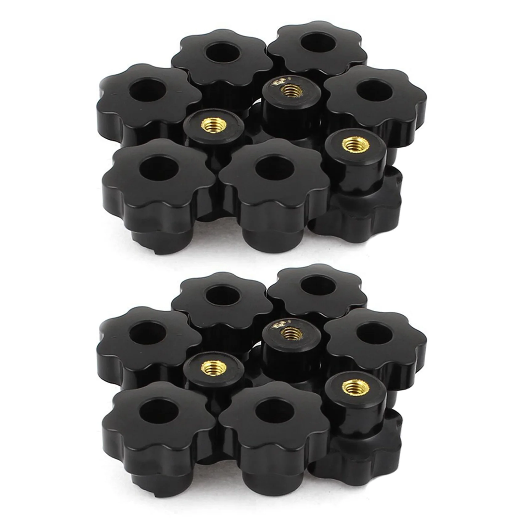 AB15-20 Pcs 32Mm 직경 M6 나사형 스크류 온 타입 스타 헤드 클램핑 노브 그립