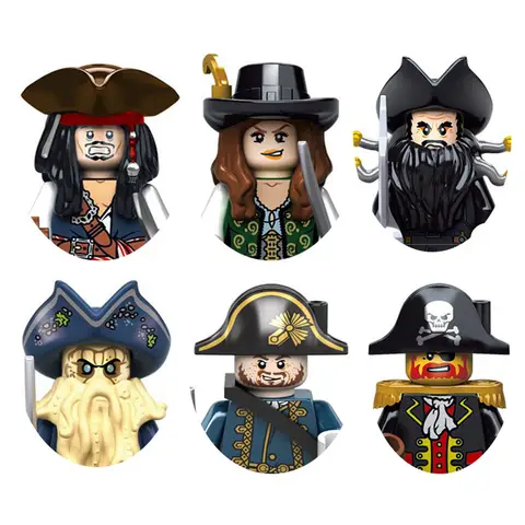 Pirates Of The Caribbean Captain Jack Jones Davy Jones Blackbeard Figure Blocks Construction Bricks Building Toys For Children