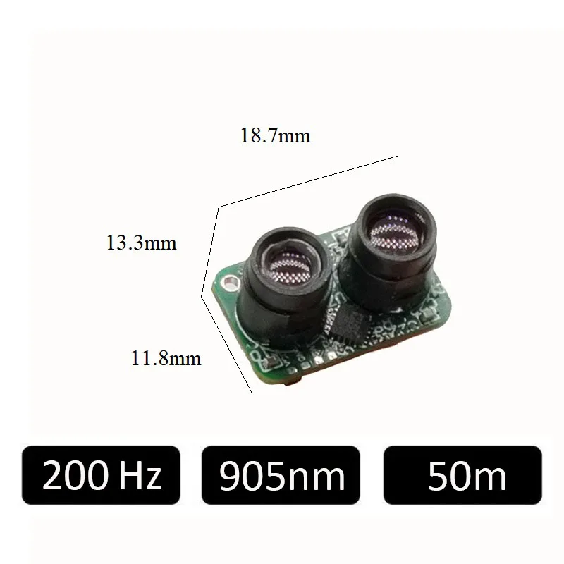 PTWC-H05X AGV 100hz Dtof Rangefinder Module 2g 100k Lux 905nm Lidar Sensor Detector Cost UART 50m Laser Ranging Module