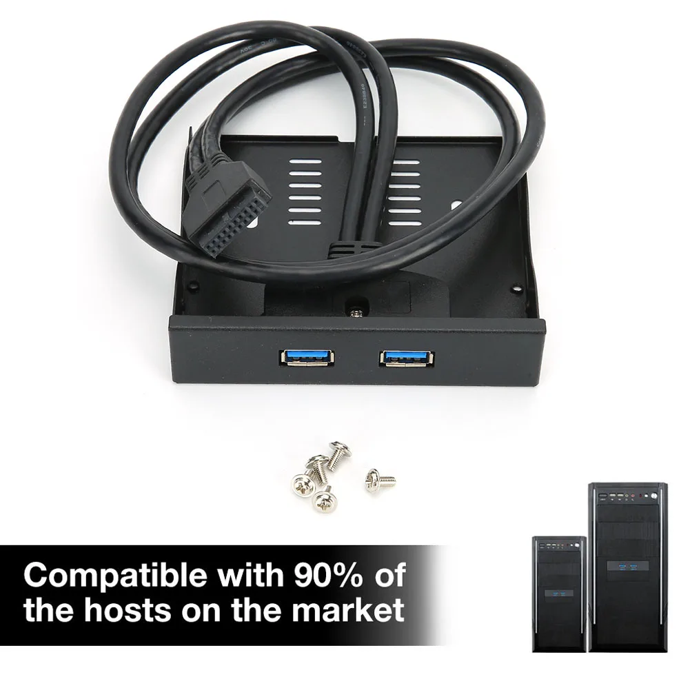 لوحة أمامية مرنة لوحة أمامية توسيع اللوحة الأمامية USB3.0 لوحة أمامية مرنة 3.5 بوصة خليج مرن 19 دبوس إلى 2 واجهة USB3.0 HUB #2