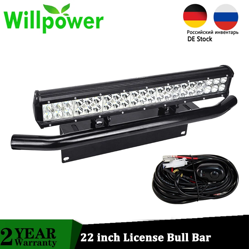 20 inch 126w LED Light Bar License Plate Mount Bracket Bull Bar IP67 Combo Beam Car SUV Offroad Truck 4x4 12V 24V