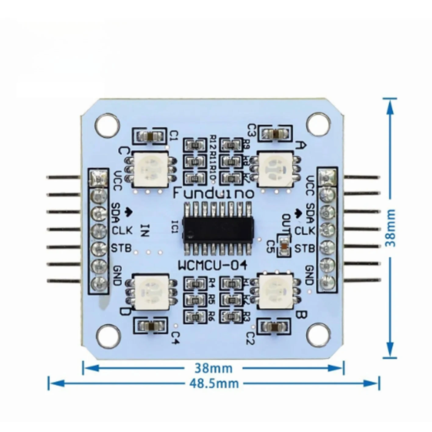 74HC595 RGB LED وحدة عرض بيضاء 4 LEDs 5V لاردوينو ووحدات التحكم الدقيقة #3