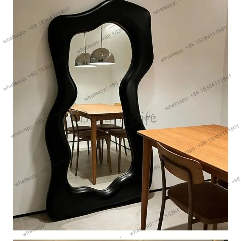 YJ Nordic American floor-to-ceiling mirror Home art Irregular shape Full body mirror Against the wall Fashion special shape