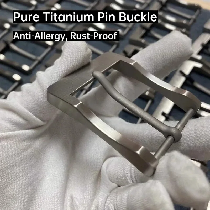 New TA1 Pure Titanium Buckle Single Prong Pin Belt Buckle, Men Casual Leather Waist Belt Accessory Rustproof 35mm/40mm Diameter