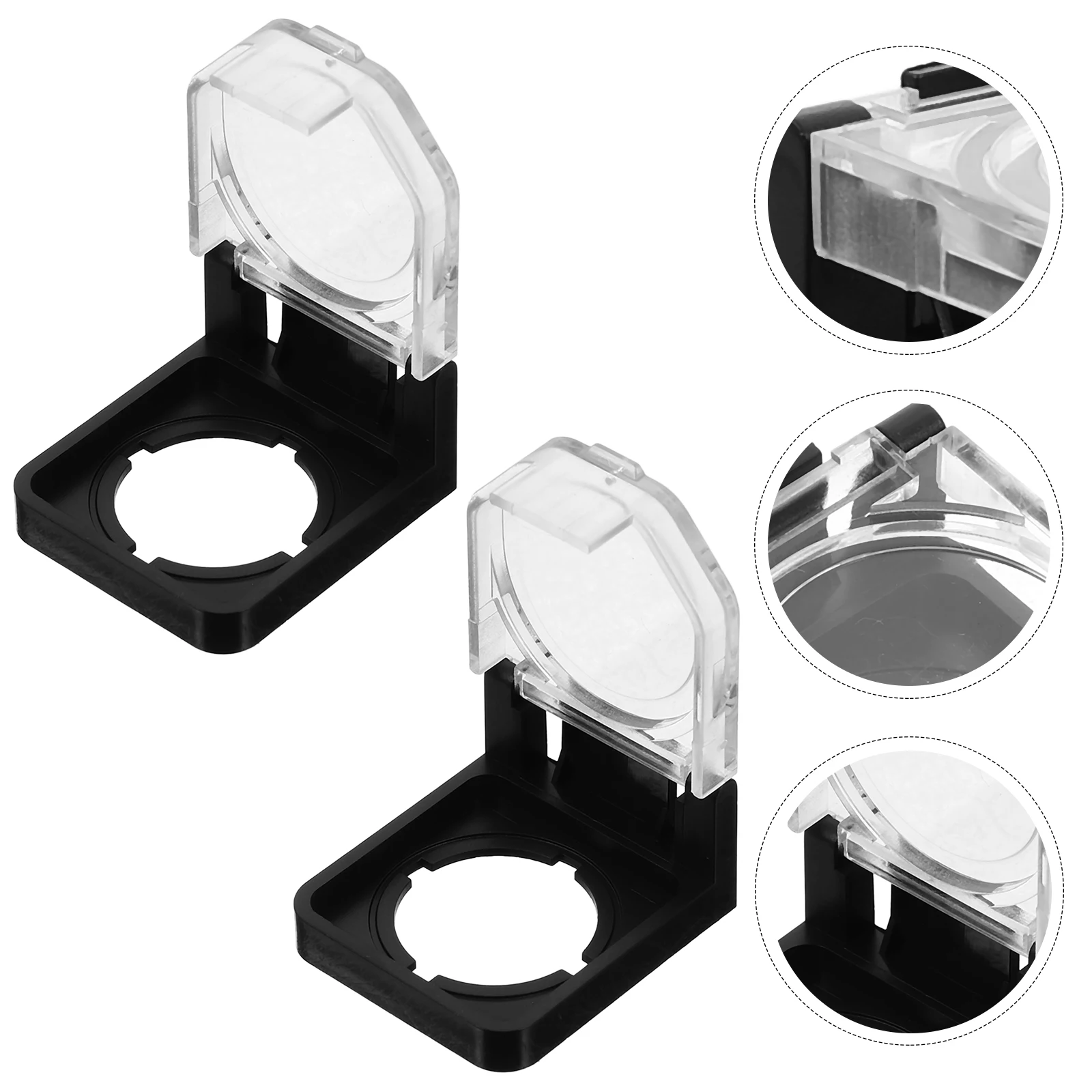 

2pcs Waterproof Power Button Switch Plastic Protective Cap Easy Install Dustproof Push Button Start Cover For Various