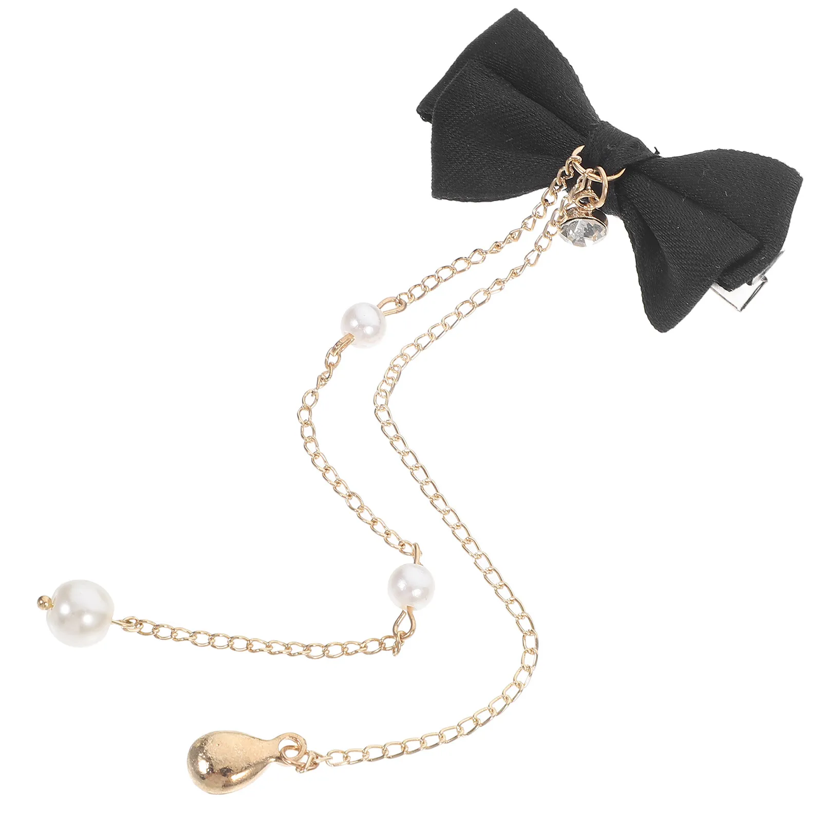 2pcs Hair Bow Clips with Tassel Dangle Chain – Bowknot Barrettes for Daily & Special Occasion Use
