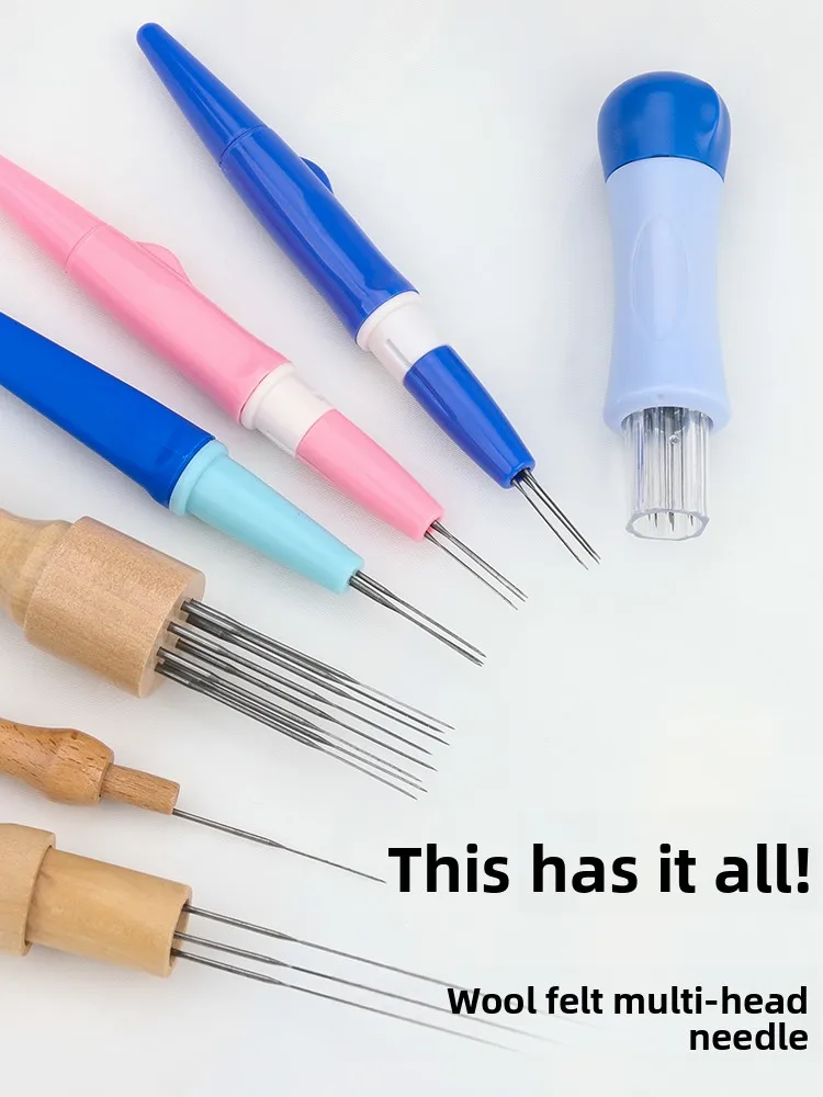 

Felt Stam Fun Wood Handle 3 Needle 7 Needle 8 Needle Multi-Head Stamp Pen Needle Dog Felt Tool for Sewing DIY