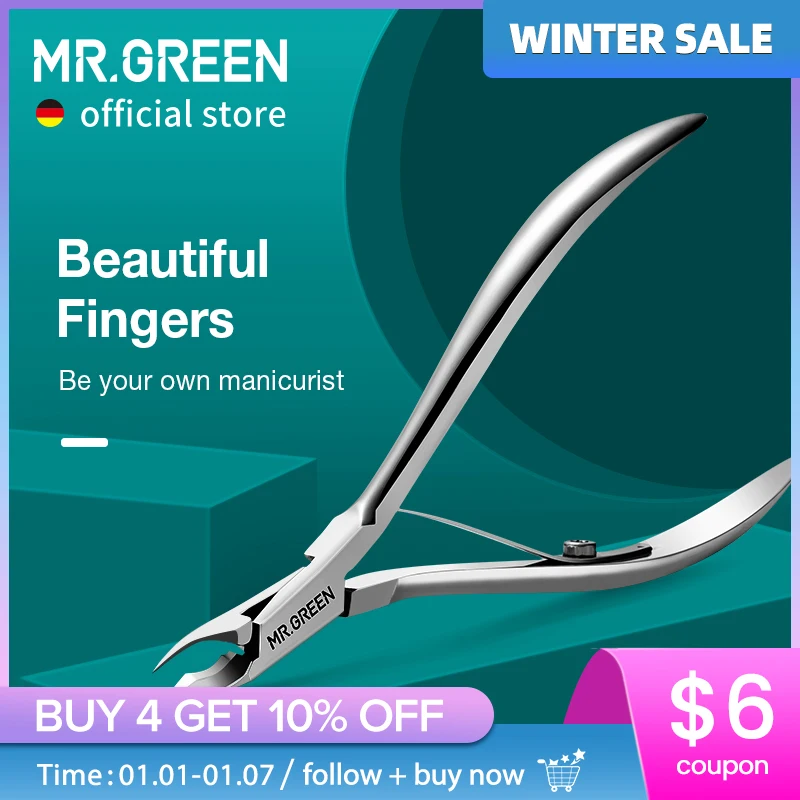 MR.GREEN Nail Cuticle Nipper Manicure Scissors Stainless Steel Tweezer Clipper Dead Skin Remover Scissor Pusher Tool Trimmer