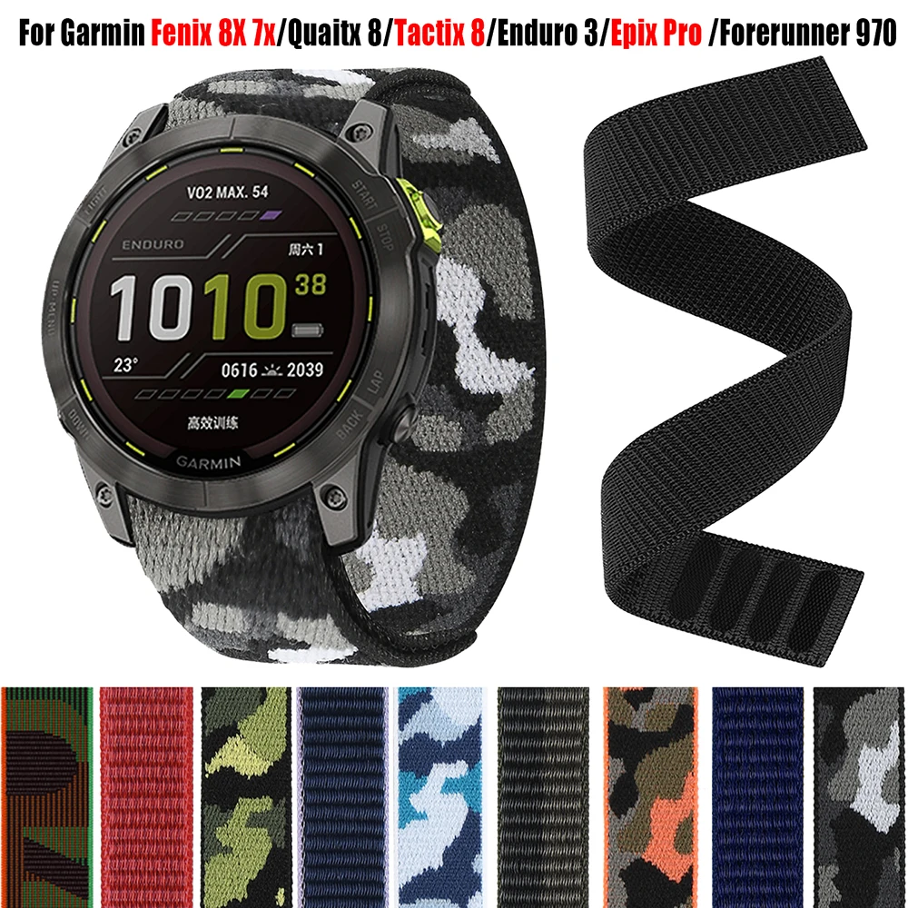 22 mm 26 mm Hakenschlaufe Nylonband für Garmin Epix Pro Gen2 TACTIX 8 Enduro Instinct/Fenix 8 7 8X 7X 6X Pro/Forerunner 970 965 Armband
