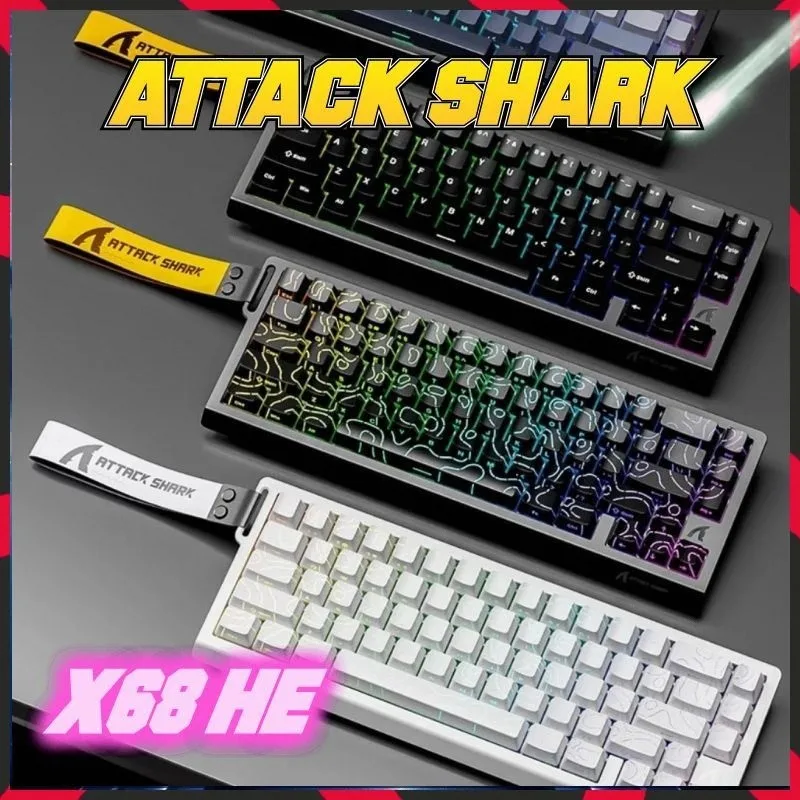 

ATTACK SHARK X68HE Magnetic Keyboard Custom Csgo VALORANT Wired USB 128K Mechanical Keyboard Accessories Gamer Office 8K Teclado
