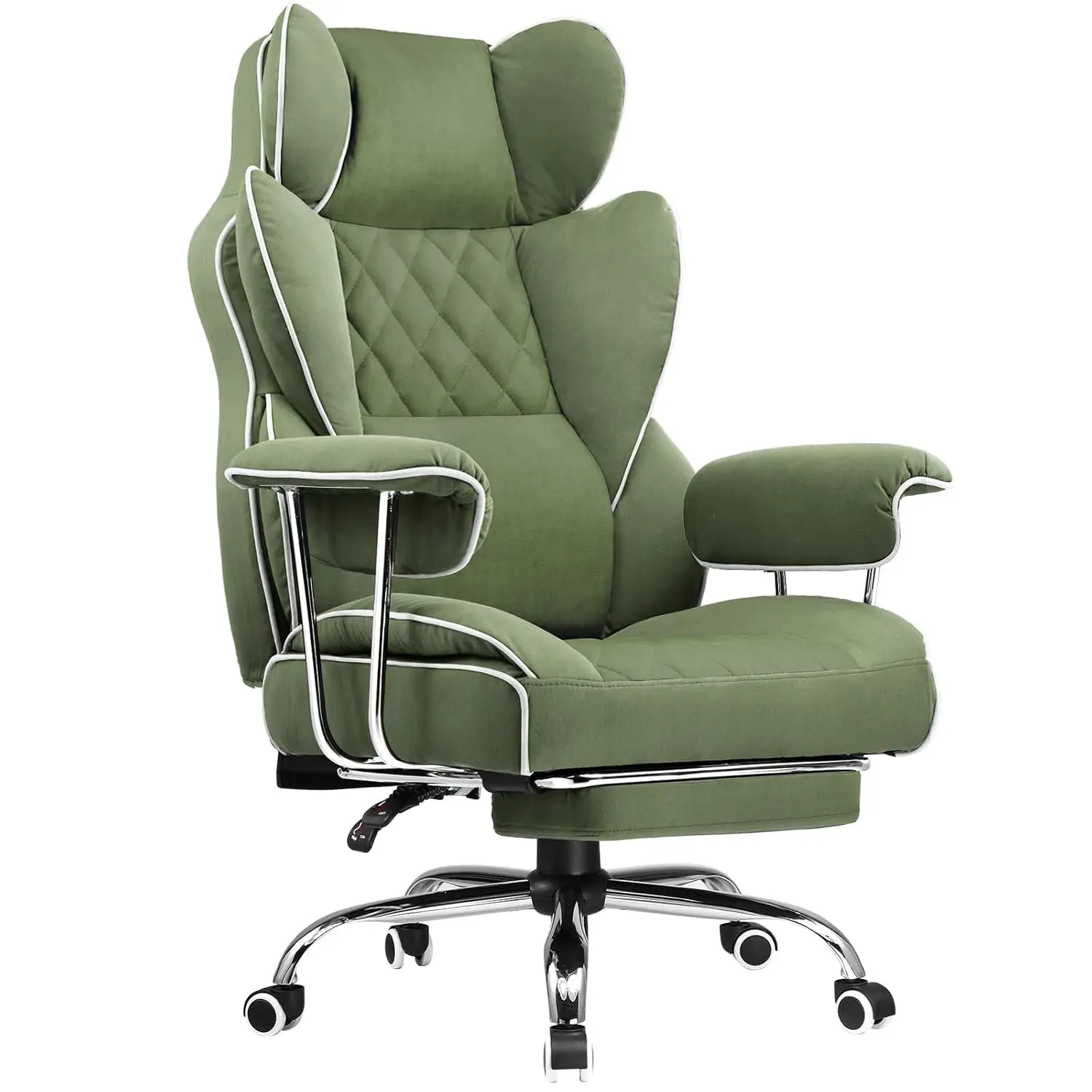 Big Tall Gaming Chair Pocket Spring Lumbar Support Ergonomic Footrest Executive High Back Office Desk Chair Green, Customized