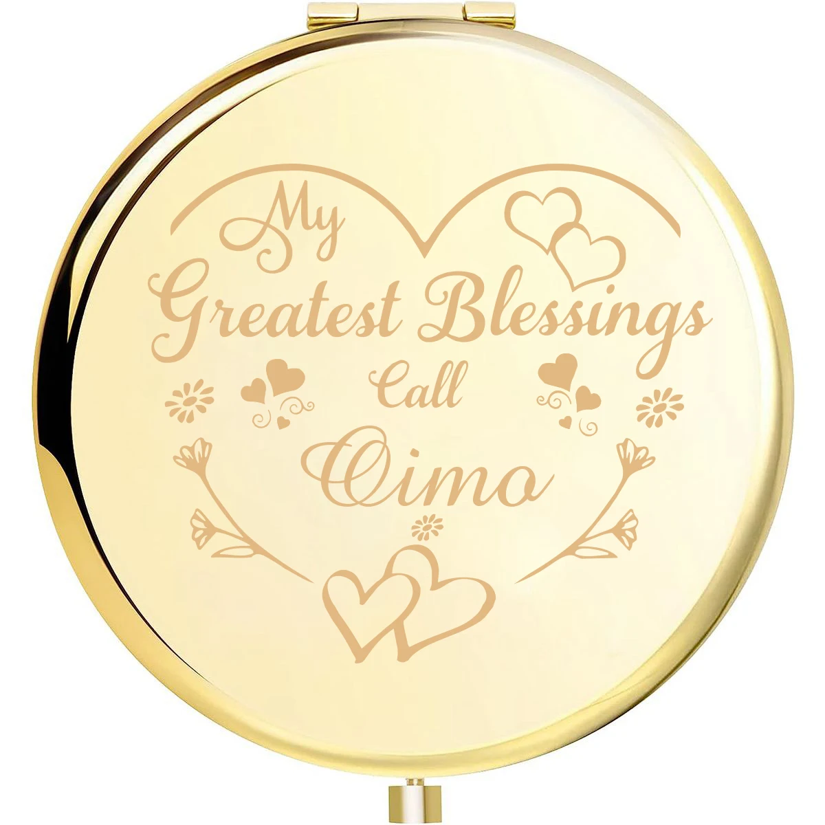 Miroir pliable en métal avec gravure de nom personnalisé, beauté mes plus grandes bénédictions, pour mariage, mariée, demoiselle d'honneur, 1 pièce