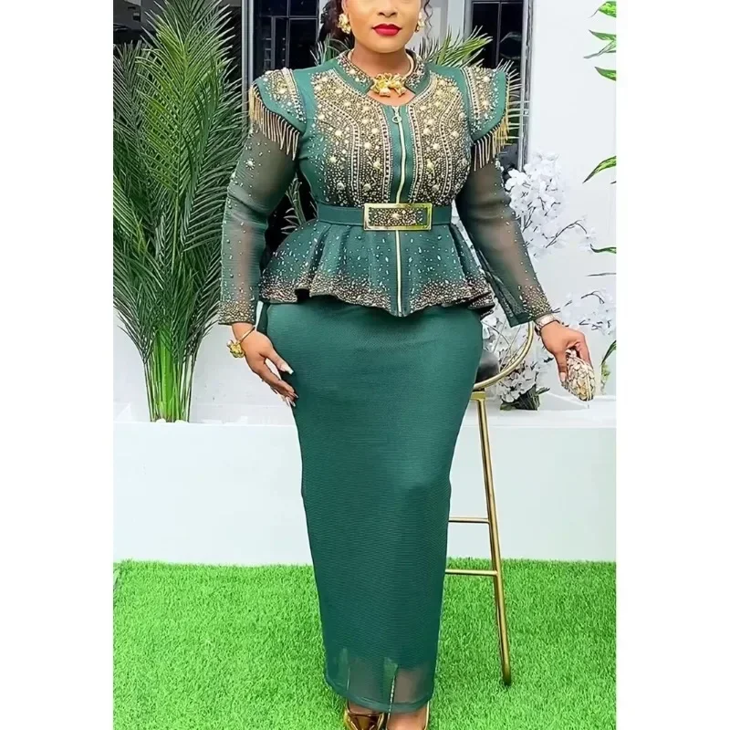 

Африканская одежда для женщин, комплекты из 2 предметов, топы и юбки, костюмы Dashiki Ankara, турецкие наряды, платье больших размеров, свадебные платья