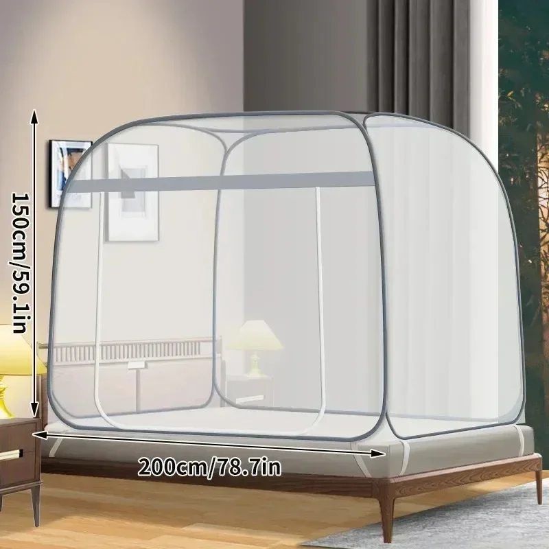 

Mongolian Yurt Mosquito Net Installation Free Square Top Steel Wire Tent Foldable Zipper Single Door/Installation-free 모기장