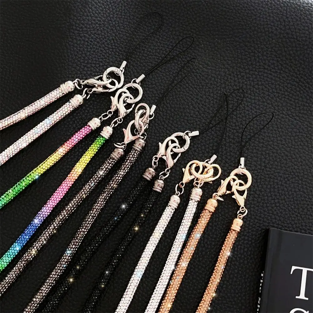 Luxury Crystal Rhinestone Phone Lanyard Bright Bling Bling Crossbody Strap Keychain Phone Anti-lost Rope Phone Accessories