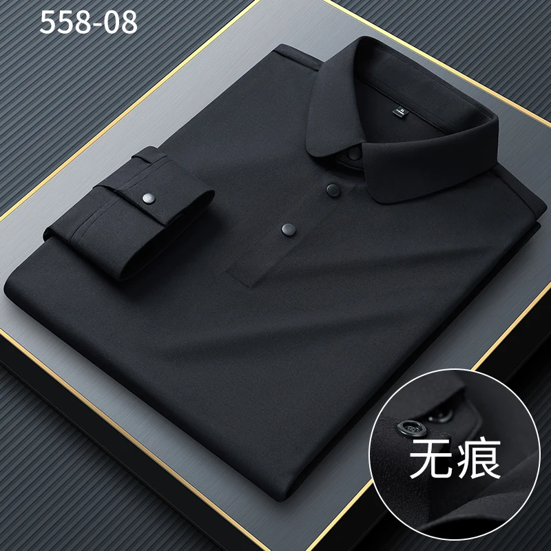 4XL Men's Shirts Long Sleeve Polo Shirt Man High Quality Men New Business Casual Easy Care Polo Men Shirt Luxury Soft Cozy