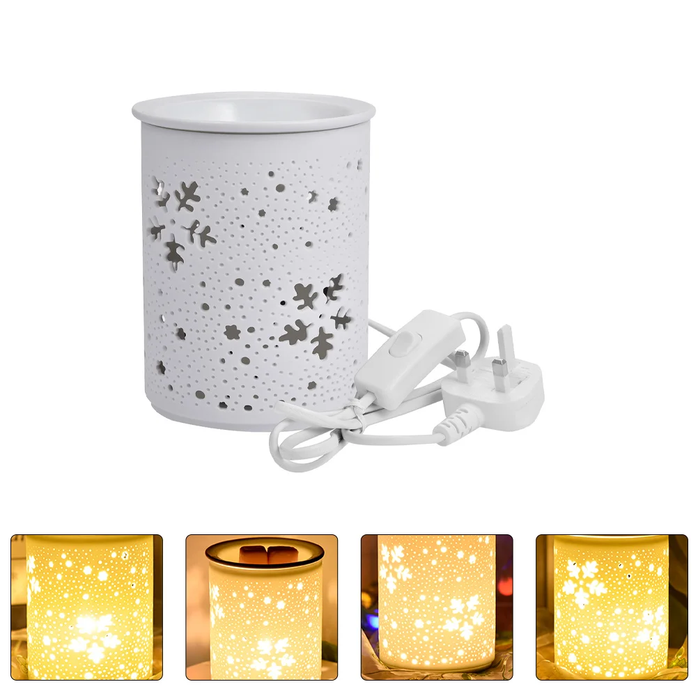 

Fragrance Lamp Ceramic Aromatherapy Burner Aroma Essential Oil Warmer Electric Scented Wax Melter Night Light Decor